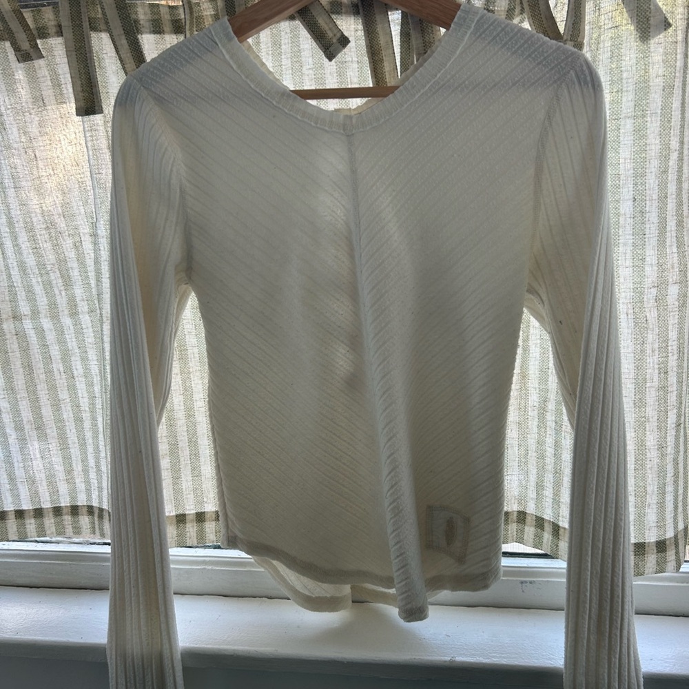 Free people movement Cream Long Sleeve Top